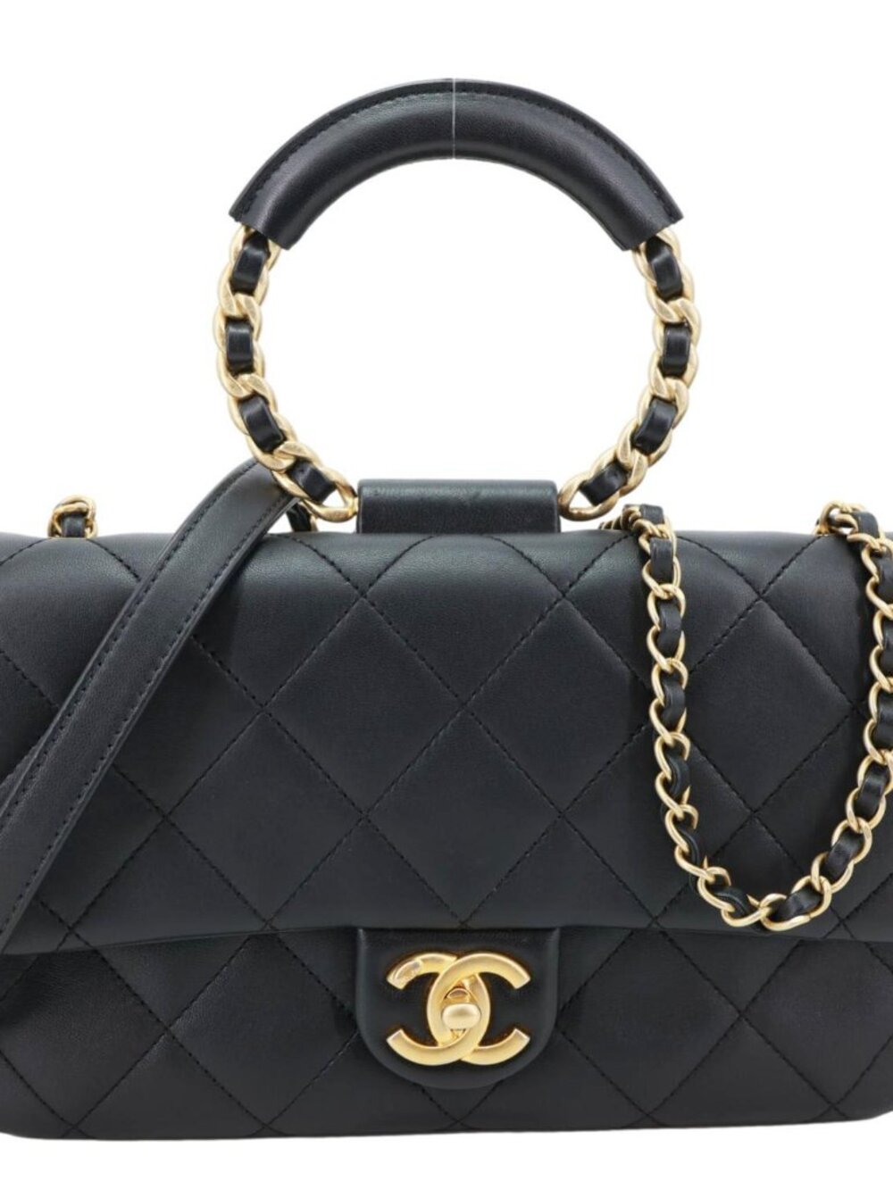 Chanel In The Loop Flap Medium Quilted Lambskin Leather Shoulder Bag Black - Picture 1 of 12